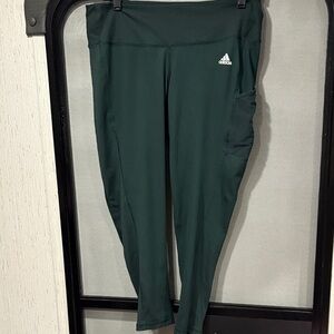 Adidas Dark Green Performance Leggings
